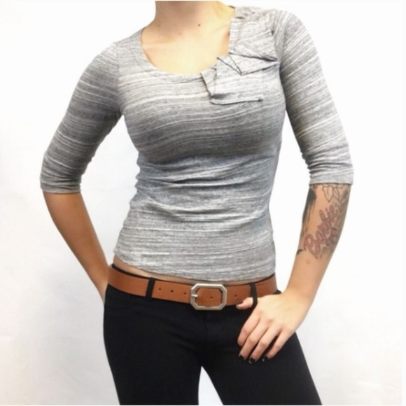 Anthro Postmark Striped Bojagi Bow 3/4 Sleeve Top - Picture 3 of 8